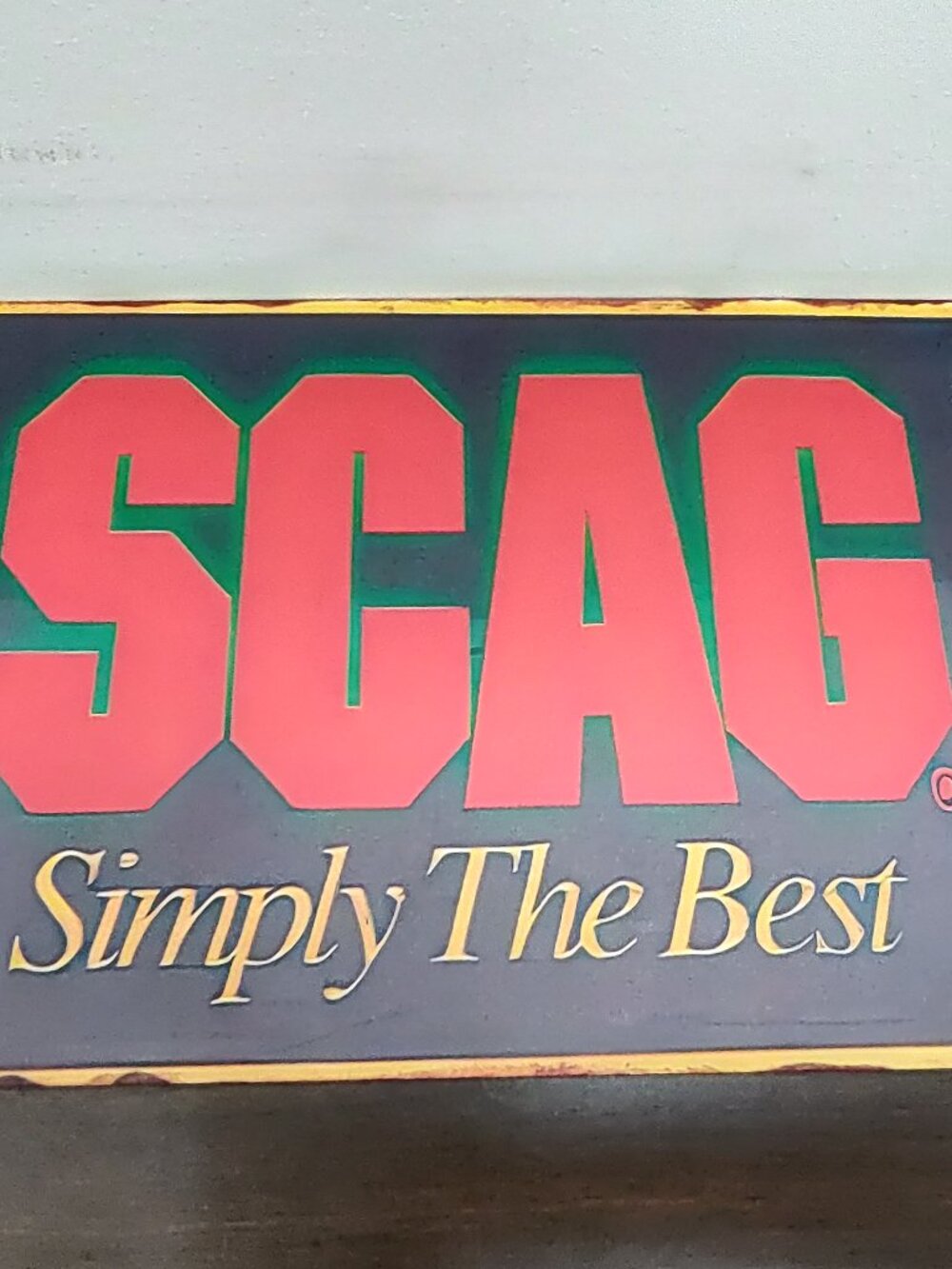 SIMPLY THE BEST SCAG Metal Tin Shop Garage Sign Wall Decor 12x8